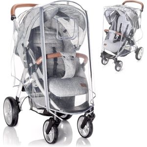 Luxiba - Universele regenbescherming, buggy met volledige opening aan de voorkant, regenhoes, kinderwagen en sportwagen met venster en dubbele ritssluiting om te openen