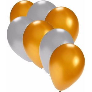 Gouden en zilveren ballonnen 100 stuks
