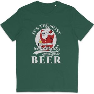 T Shirt Heren - Kerst BierTijd- Korte Mouw - Groen - Maat XXL