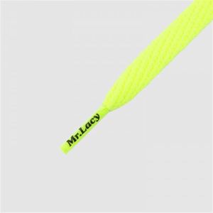 Mr. Lacy  - Schoenveters - Veters - Sneakerveters - Smallies - Plat - Neon Lime Yellow - Lengte 90 cm