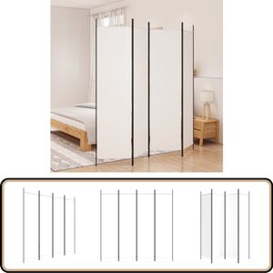 vidaXL Kamerscherm 4 panelen 200x200 cm wit Kamerscherm - Privacy Screen - Wandafscheider - Room Divider - Vitrage