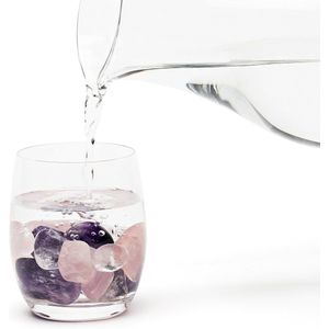 Premium edelsteenwater basismengsel | edelsteen basismengsel: rozenkwarts, amethist, bergkristal | waterstenen/helende stenen getrommeld 400g