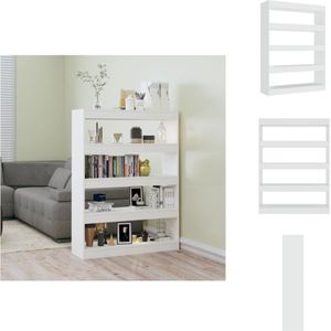 vidaXL Boekenkast - Hoogglans wit bewerkt hout - 100 x 30 x 135 cm - Veelzijdig - Kast