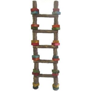 Birrdeeez - Vogelspeelgoed / Accessoires Vogelkooi - Ladder voor Vogels - 5 treden - 54 cm