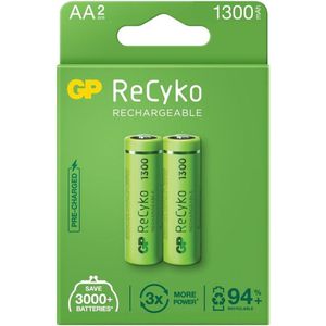 GP Oplaadbare AA batterijen 1300 mAh 2 stuks