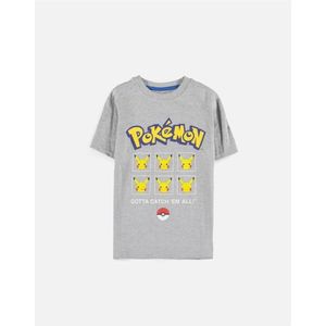 Pokémon - Pika Kinder T-shirt - Kids 146 - Grijs