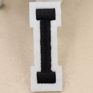 Alfabet Letters Strijk Embleem Patches Zwart Wit Letter I / 4 cm / 5 cm