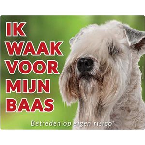 Softcoated Wheaten Terrier Waakbord - Ik waak voor mijn Baas