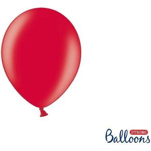 Strong Ballonnen 12cm, Metallic  rood (1 zakje met 100 stuks)