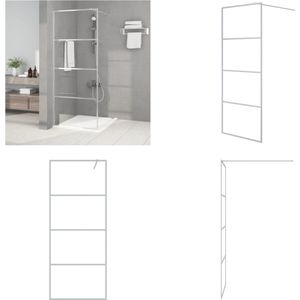 vidaXL Inloopdouchewand 80x195 cm transparant ESG-glas zilverkleurig - Douchewand - Douchewanden - Douchescherm - Badwand