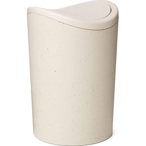 Ecohome Badkamer-afvalemmer met deksel, 6 l inhoud, van polypropyleen, BPA-vrij, 100% gerecyclede kunststof, afmetingen: 19 x 19 x 28 cm