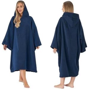 Handdoek Poncho Volwassen Hooded Groot Bad Zwemmen Surf Strand Absorberende Microfiber Droog Veranderende Gewaad voor Mannen Jongens Sneldrogend Donkerblauw