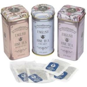 New English Teas Floral Vintage Gift Pack Combi Earl Grey - Afternoon - Breakfast 3x12 Teabags (RS36)