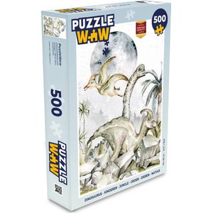 Puzzel Dinosaurus - Kinderen - Jungle - Groen - Dieren - Natuur - Legpuzzel - Puzzel 500 stukjes