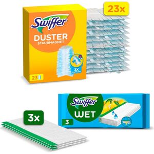 Swiffer Duster 23 Navullingen + 3 Vochtige Vloerdoekjes
