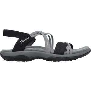 Skechers Reggae Slim-Takes Two Dames Sandalen - Black/Charcoal - Maat 37