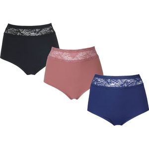 3-Pack Dames tailleslips met kant 808 J&C ass. - maat XXL