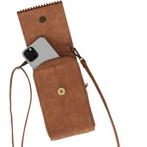 Telefoontasje dames crossbody - PU Leer - Camel - Telefoontasje - Telefoontasje dames - Telefoontasjes - Telefoon tasje