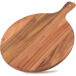 Acacia Houten Pizza Schep, 12 Inch Pizza Snijplank, Kaas Peddelplank met Handvat, Houten Fruit Snijplank Dienblad voor Brood, Groenten, Kaas