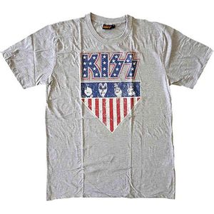 Kiss - Stars And Stripes Heren T-shirt - 2XL - Grijs