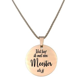 Ketting RVS - Rond - Rosegoud - Wat Bof Ik Met Een Meester Als Jij