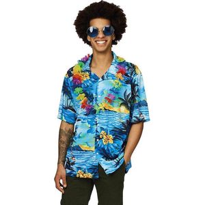Toppers - Faram Party Hawaii shirt - blauw - met palmbomen 58