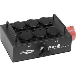 Showtec Showtec BO-6-PW Break-out box, 5-pins CEE 16A - 6 x Schuko Home entertainment - Accessoires