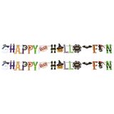 Horror/halloween letterslinger - 2x - Happy Halloween - papier - 250 cm - Feestartikelen/versiering