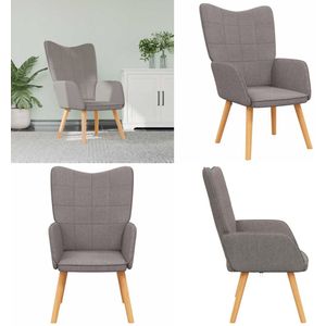 vidaXL Relaxstoel stof taupe - Relaxstoel - Relaxstoelen - Fauteuil - Fauteuils