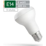 Spectrum LED Reflectorlamp E14 6W - 230V - 485 Lumen - 4000K Neutraal Wit - Natuurlijk Licht - Energiezuinig - 3 stuks