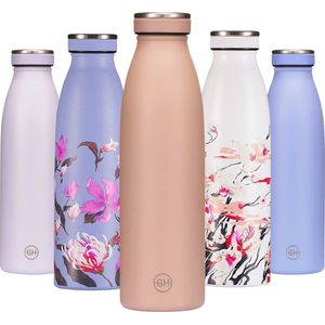 B2DO for GH Drinkfles, roestvrij staal, 500 ml, Cubaans zand, herbruikbare vacuüm-metalen thermoskan, geïsoleerde thermosfles, thermosfles voor sport, kantoor, Kerstgeschenk voor mannen en vrouwen