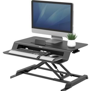 Fellowes Lotus LT - Zit-Sta verhoger - Voor op het bureau - Gasveer - Zwart