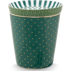 Mok Beker met Tea Tip - Royal Dots groen - Pip Studio