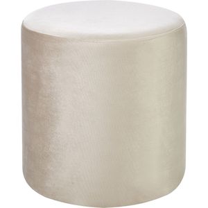 LOVETT - Poef - Lichtbeige - Fluweel