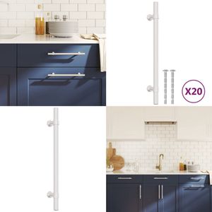 vidaXL Handvatten 20 st 160 mm roestvrij staal zilverkleurig - Handvat - Handvatten - Handgreep Voor Kast - Handgreep