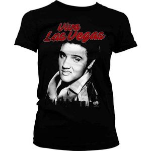 Elvis Presley Dames Tshirt -XL- Elvis Viva Las Vegas Zwart