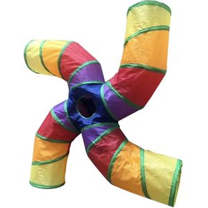 Kattentunnel - 4 Gangen - Konijnentunnel - Speeltunnel - Kattenspeelgoed - Kattenspeeltjes - Kruiptunnel - Huisdier - Kat - Konijn - Konijnenspeelgoed