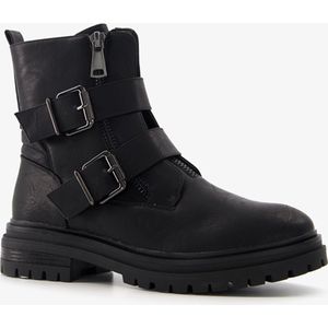 Blue Box dames biker boots met ritsen zwart - Maat 41