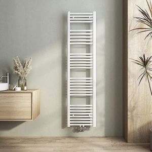 THERMLAND Handdoekradiator, Standaard, 50x180 cm, WIT, Radiator, Handdoekrek, Badkamerradiator, Verwarming Badkamer, Handdoekrek Radiator, Badkamerverwarming, Badkamer Radiator, Designradiator
