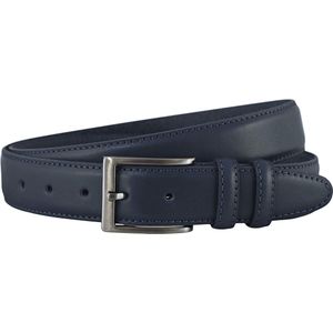 Landley Leren Blauwe Heren Pantalon Riem - Nette Broekriem - Volnerf Leer - 3.5 cm Breed - Blauw - Lengte totaal 120 cm / Riemmaat 105