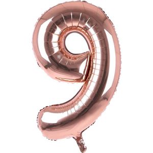 Cijfer Ballon '9' Rosé (100CM)
