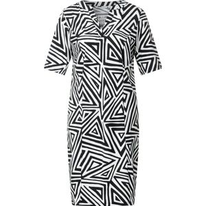 Street One Travel printed Dress - Dames Jurk - Black - Maat 46