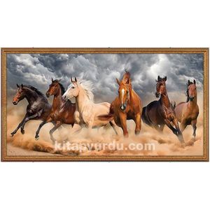 Woestijnpaarden | Houten Legpuzzel | 10.000 Stukjes | King of Puzzle | 218.5 x 119 cm
