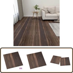 vidaXL Vloerplanken - 55 Stuks - PVC - Donkerbruin Pvc Vloer - Vloerplanken - Pvc Vloerplanken - Donkere Houten Vloer - Laminaat Look