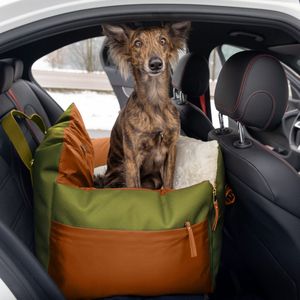 L'élianne ®: Luxe Grote Honden Autostoel - XL Auto Hondenmand - Verhoogde Autostoel Hond - Honden Reismand - Honden Automand XL