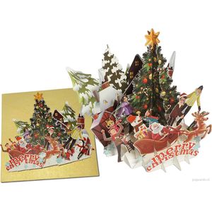 Popcards popup kerstkaarten – Kerstmis Kerstfeest Christmas Party Kerst Christmas Kerstkaart feestdagenkaarten pop-up kaart 3D wenskaart