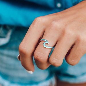 Puravida Pura Vida Enameled Wave Ring - Silver