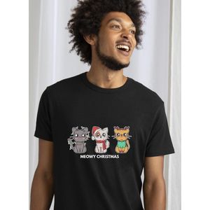 Meowy Christmas T-shirt foute Kerst L