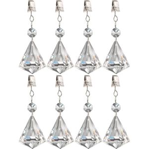 12x stuks tafelkleedgewichtjes kristallen diamant glas - Tafelkleedhangers - Tafelzeilgewichtjes