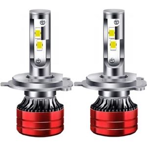 TLVX H4 Mini Turbo LED lampen 29.600 Lumen 6000k Helder Wit (set 2 stuks) CANBUS EMC adapter, Extra Fel, CSP LED CHIP 96 Watt Auto – Vrachtwagen - Scooter - Motor - Dimlicht - Grootlicht - Koplampen - Autolamp - Autolampen 12V - 24V - 36V